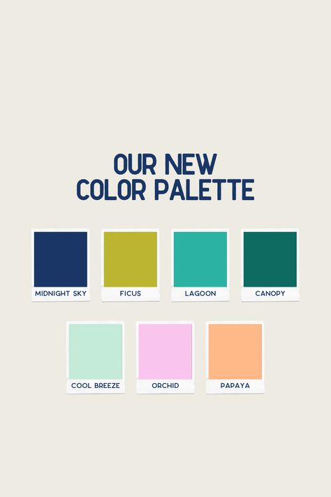 Color psychology is real and oh-so fun! To cap off our rebrand-explained series, we're talking all about the meaning behind our new color palette! 🎨   Dive into tranquility with 🌃 Midnight Sky, a color that reflects our unwavering trustworthiness and confidence. Just like a loyal 🦥 sloth guiding you through the jungle, we'll be by your side, leading the way with expertise and reliability.  #BrandingLaunch #NewColorPalette #BuildingTrust #CreativityBoost #WomenEmpowerWomen #SavvyLiving Lilly Pulitzer Color Palette, Bright Teal Color Palette, Tropical Colors Palette, Wellness Color Palette Inspiration, Neon Color Palette Bright Colours, Florida Color Palette, Palm Springs Color Palette, Jungle Color Palette, Jungle Playroom