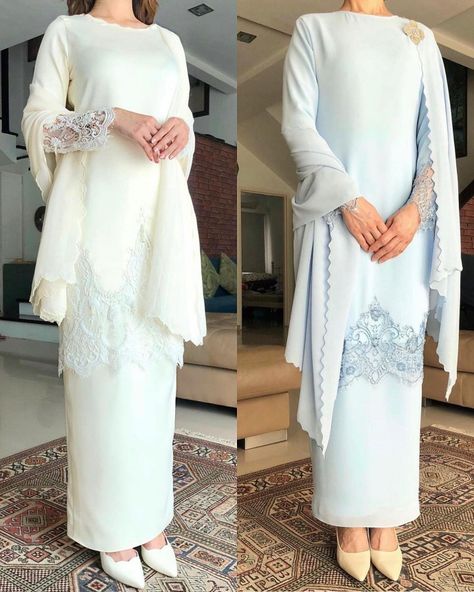 Baju Nikah Kurung Moden, Baju Kurung Modern Style, Baju Kurung Fashion Modern, Wedding Baju Kurung, Baju Kurung Ideas, Baju Kurung Style, Tunang Outfit, Wedding Kurung, Design Baju Kurung Fashion