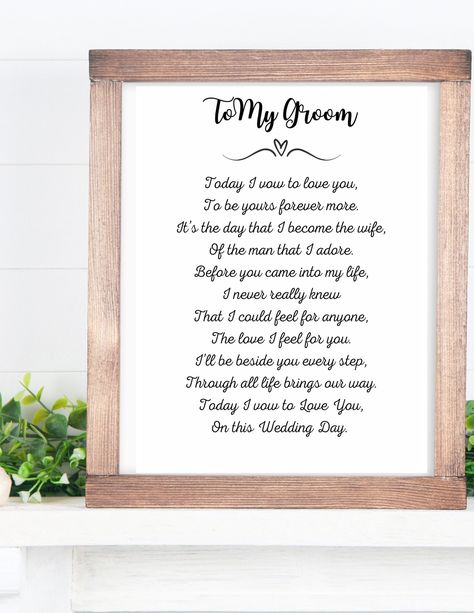 Excited to share this item from my #etsy shop: To My Groom-Letter to groom-From Bride-Grooms Gift-Wedding Gift-Poem-Print Out #wedding #groom #bride #groomgift #weddinggift #poem #weddingpoem #bridalgift #wife Letters To The Groom From Bride, Wedding Letters To Groom From Bride, Wedding Day Letter To Groom, Wedding Day Letter To Groom From Bride, Letter For Husband On Wedding Day, Wedding Day Note To Groom Love Letters, Letters To Groom On Wedding Day, Wedding Notes To Bride And Groom, Bride And Groom Letters To Each Other