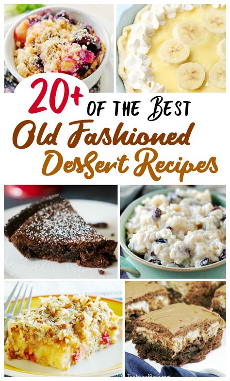 All of these look delicious! You will love this list of 20+ of the Best Old Fashioned Dessert Recipes! Old School Recipes Grandmothers, Munchie Desserts, Old School Lunchroom Recipes, Old Fashioned Dessert Recipes, Extreme Desserts, Throwback Recipes, Old Southern Recipes, Old Fashioned Desserts, Large Recipes