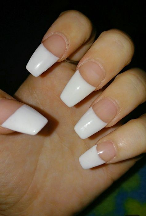 French Nails Ballerina, Nails Ballerina, White Tip Nails, Dragon Claw, White Tip, Ballerina Nails, Square Nails, French Manicure, French Nails