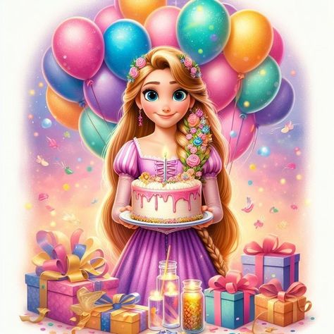 Cartoon Rapunzel, Disney Paintings, Disney Dreams, Disney Princess Pictures, Birthday Frames, Disney Dream, Rapunzel, Adobe Illustrator, Decoupage