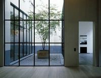 a life's style: vincent van duysen in antwerp Vincent Van Duysen, Courtyard Design, Internal Courtyard, Steel Windows, Patio Interior, Glass Doors, Large Windows, Windows And Doors, Interior Architecture