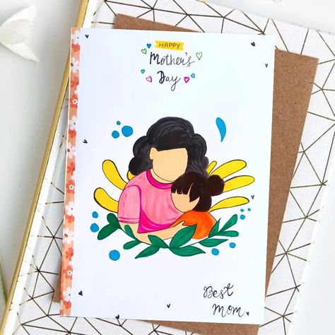 #mother #mothersday #greetingcard #painting #handmadecard #cardmaking Drawing For Mother's Birthday, Mother Doodle, Mothers Day Card Design, Diy Birthday Cards For Mom, Happy Birthday Mommy, Mothers Day Cards Craft, Mom Drawing, Birthday Cards For Mother, Happy Birthday Cards Handmade