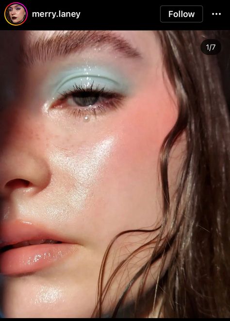 Dewey Makeup, Pearly Makeup, Wanna Play Mermaids, Glassy Skin, Infallible Foundation, Pastel Eyeshadow, Goddess Makeup, Blue Eyeshadow Looks, Fest Outfits