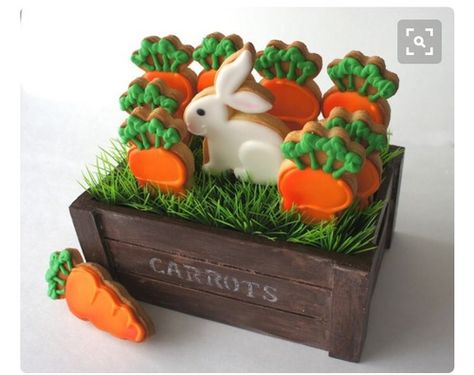 Imagen de bunny, carrot, and design Easter Cookie Bouquet, Easter Sugar Cookies, Easter Sweets, Easter Cookie, Cookie Bouquet, Spring Cookies, Easter Baking, Bunny Cookies, Easter Goodies