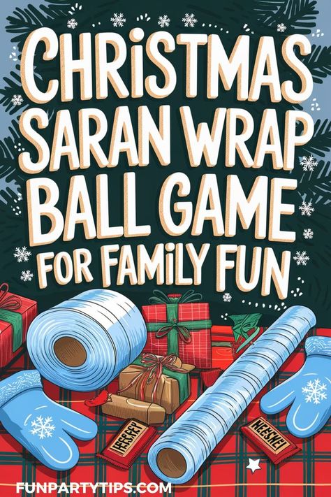 Looking for a unique Christmas gift exchange idea? Or maybe a fun family Christmas tradition. The hilarious Saran Wrap Ball Game adds layers of fun to family gatherings! Learn how to play the Saran Wrap Ball game and fun gift ideas. Unwrap small treasures, make memories, and bring on the laughs this holiday season. Perfect for family game nights or holiday parties. Christmas Ball Game Saran Wrap, Kids Gift Exchange, Games For Big Groups, Wrap Ball Game, Saran Wrap Ball, Ultimate Christmas Party, Saran Wrap Ball Game, Christmas Party Games For Groups, Christmas Eve Games