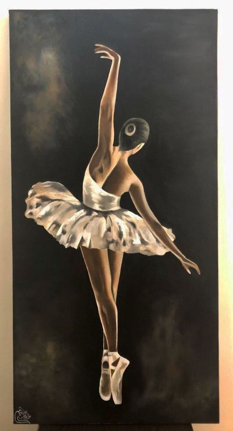 Ballerina Art Paintings, Ballet Drawings, Sugar Skull Artwork, Simple Oil Painting, Ballet Painting, Ballerina Wall Art, Ballerina Painting, Dancer Painting, Watercolor Clouds