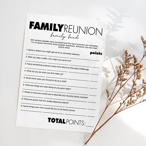 Family Reunion Family Feud Game Printable Modern Family Gathering Games for Adults Friendly Feud Instant Download Get Together Group PDF SL2 Retirement Family Feud, Party Questions, Goodbye Party, Family Feud Game, Random People, Family Feud, Game Printable, Retirement Party, Retirement Parties