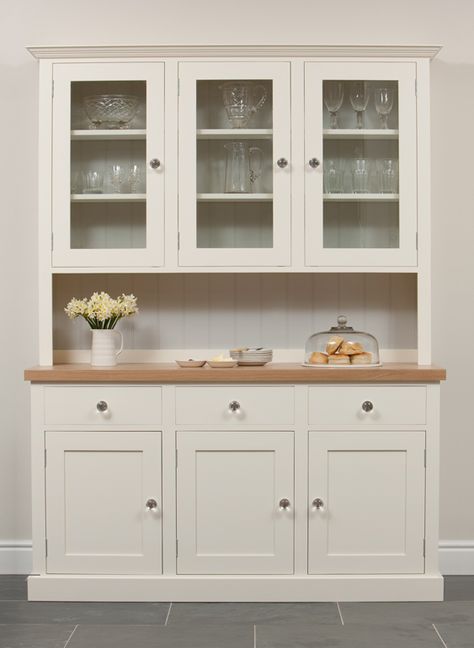 Bespoke Kitchen Dressers | The Kitchen Dresser Company Crockery Shelf, Shaker Dresser, Dining Room Dresser, Kitchen Dressers, Crockery Cabinet, Side Boards, Dining Room Cabinet, Kabinet Dapur, Farmhouse Kitchens