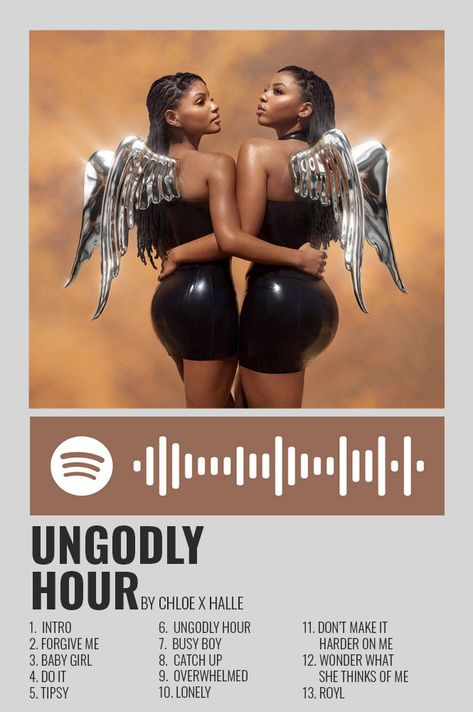 Chole And Halle, Black Polaroid, Ungodly Hour, Chloe Halle, Chloe And Halle, Minimalist Polaroid Poster, Future Poster, Music Cover Photos, Minimalist Music