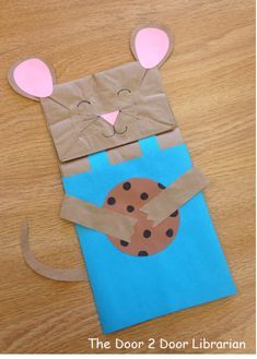 If You Give A Mouse A Cookie Craft Preschool, Book Preschool Crafts, Preschool Book And Activity, If You Give A Mouse A Cookie Art, Preschool Book And Craft Ideas, If You Give A Moose A Muffin Preschool, Paper Bag Puppet Ideas, Give A Mouse A Cookie Craft, Give A Mouse A Cookie