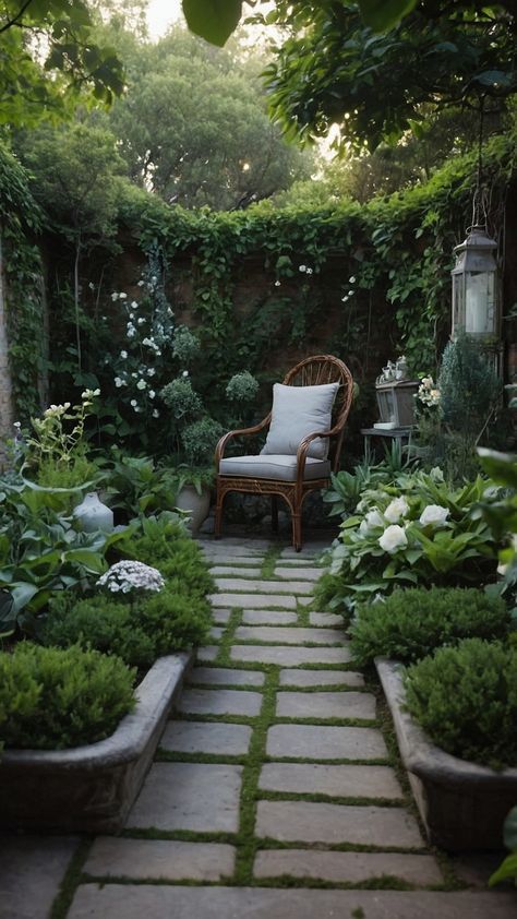 Small Yard Secret Garden, Small English Garden Design, Green House Inspiration, Landscaped Garden Ideas, Secret Garden Ideas Backyard, Small Secret Garden Ideas, The Secret Garden Aesthetic, Secret Garden Backyard, Small Secret Garden