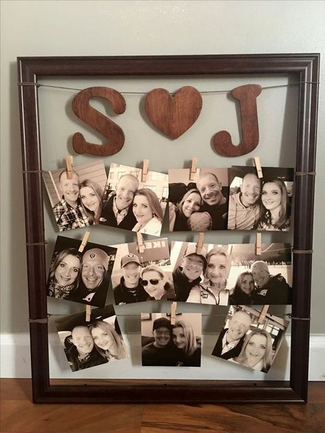 A picture is worth 1000 words, so show your partner you love them 1000 times with this cute wall decoration! All things Valentine’s Day from My Big Day. My Big Day Event Planning & Marketing - Serving Northern CO, Wyoming, Colorado Mountains, and the Front Range #mybigdayevents #pictures #1000words #valentinesday Diy Christmas Gifts For Men, Birthday Presents For Girlfriend, Saint Valentin Diy, Valentines Bricolage, Diy Gifts For Girlfriend, Diy Anniversary Gift, Presents For Girlfriend, Diy Anniversary, Cute Valentines Day Gifts