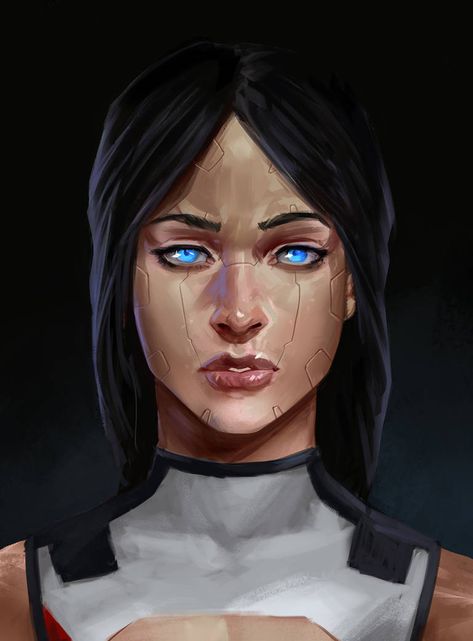 Android Portrait by SalvadorTrakal on DeviantArt Cyberpunk Female, Cyberpunk Rpg, Android Art, Cyberpunk Girl, Roleplay Characters, Arte Cyberpunk, Cyberpunk Character, Cyberpunk Art, Personal Project