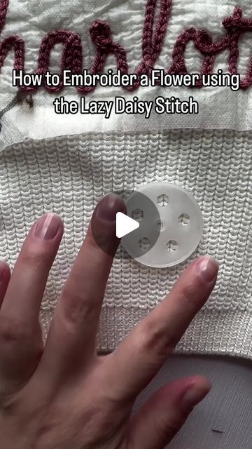 oofDynasty by BVIRAL on Instagram: "Person shows how to embroider a flower onto a knit sweater using yarn! 🎥 @aspenlynoutlet" Yarn Flowers On Sweater, Sweater With Embroidered Flowers, Flower Stitch Pattern, Embroidery On Knitted Items Tutorial, How To Embroider Flowers On Sweater, Yarn Embroidery Flowers, Yarn Embroidered Sweater, Knit Embroidery Sweater, How To Hand Embroidery Flowers