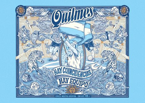 Quilmes beer – World Cup Edition Qatar 2022 – Packaging Of The World Best Advertising Campaigns, Fifa Qatar, Beer Packaging Design, Beer Illustration, Argentina Football, Football Illustration, Qatar 2022, Beer Packaging, Beer Design