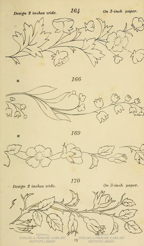 Drawings Of Flowers, Motifs Art Nouveau, Penanda Buku, 3 Number, Ornament Drawing, Art Nouveau Illustration, The United States Of America, Pola Sulam, Paper Embroidery