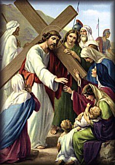 Rediscovering the Journey: Eighth Station: Jesus meets the women of Jerusalem... Station Of The Cross, Holy Thursday, Way Of The Cross, Lenten Season, Christian Images, Bible Pictures, Stations Of The Cross, Pictures Of Jesus Christ, Jesus Painting