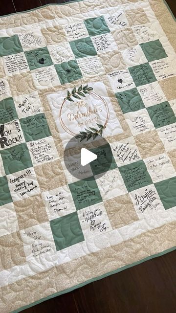 Sweet on Stitches Memory Quilt Maker Sherie Mckenna on Instagram: "Turning well wishes into timeless treasures! 💌✨ We recently created a guest book quilt filled with heartfelt messages from loved ones. What better way to capture the essence of a special occasion than with a quilt adorned with the love and blessings of friends and family? 💖 #GuestBookQuilt #MemoriesInStitches #HandcraftedWithLove #sweetonstitches #memoryquilt #memoryquiltmaker https://sweetonstitchesetsy.etsy.com/listing/722237677" Quilt Square Guest Book, Quilt Square Wedding Guest Book, Wedding Guest Book Quilt Squares, Quilt Quest Book, Guest Book Quilt Wedding, Wedding Signature Quilt, Quilt Guest Book Wedding, Quilt Wedding Guest Book, Wedding Quilt Guest Book