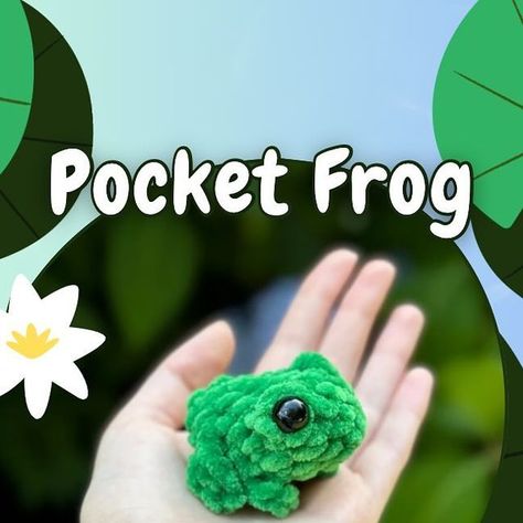 Crochet Projects With Green Yarn, Small Frog Amigurumi Free Pattern, Poison Dart Frog Crochet Pattern, Beginner Arugami Crochet, Cute Easy Crochet Ideas For Beginners, Crochet Pocket Frog, Easy Crochet Frog Free Pattern, Pocket Frog Crochet Pattern, Mini Frog Crochet Pattern