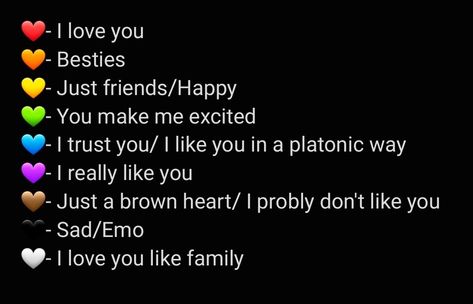 What Do Different Hearts Mean, What Does White Heart Mean, What Color Hearts Mean, Heart Color Meanings Emoji, Black Heart Meaning, Colour Heart Meaning, Heart Emoji Meanings, Hearts Meaning, Heart Meanings