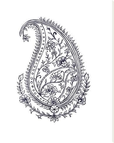 Paisley Tattoo Design, Paisley Drawing, Paisley Tattoo, Marquesan Tattoos, Paisley Art, Pola Sulam, Motif Vintage, Wedding Tattoos, Pattern Tattoo