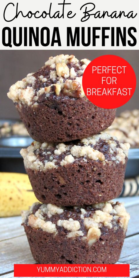 Baking With Quinoa, Quinoa Muffins Breakfast, Vegan Quinoa Muffins, Chocolate Quinoa Muffins, Quinoa Flour Muffins, Quinoa Egg Muffins, Chocolate Quinoa Breakfast Bowl, Quinoa Dessert, Quinoa Dessert Recipes