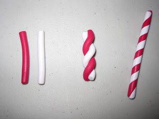 Creator's Joy: How to Make Polymer Clay (Fimo or Sculpey) Candy Candy Polymer Clay, Polymer Clay Christmas Candy, Gingerbread Doughnut, Make Candy Canes, Candy Tutorial, Clay Candy Cane, Fake Coffee, Fimo Christmas, Dough Art