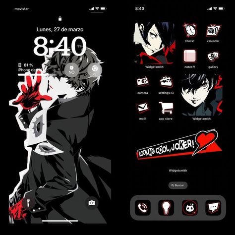 Persona 5 Phone Layout, Joker Icon Persona 5, Persona 3 Phone Theme, Joker Persona 5 Wallpaper Iphone, Persona Themed Phone, Persona 5 Iphone Theme, Persona 5 Phone Theme, Persona Wallpaper Iphone, Persona Lockscreen