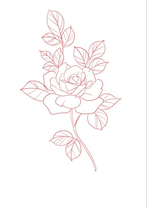 #rose #rosa #rosetattoo #tattooideas #tattoosforwomen #tattoodesign #rosestencil #stencil Rose Shoulder Tattoo Stencil, Flower Tattoos Simple Outline, Rose Garland Tattoo, Simple Rose Outline Tattoo, Rose And Fire Tattoo, Rose With Stem Tattoo Stencil, Line Work Stencil, Rose Tattoo Stencil Outline, Classic Rose Tattoo