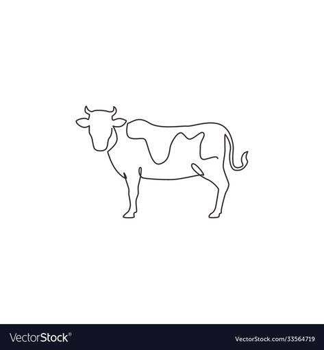 Farm Tattoo, Fat Cow, Cow Tattoo, One Line Tattoo, Cow Illustration, Animal Mascot, Single Line Tattoo, Western Tattoos, Logo Identity