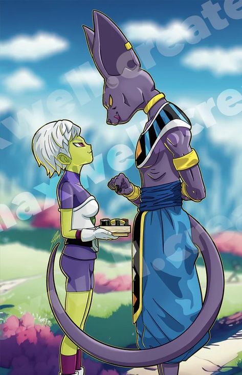 Beerus and cheelai Beerus X Whis Dbz, Beerus X Cheelai, Lord Beerus Fanart, Beerus Wallpapers, Dbz Halloween, Dbz Beerus, Beerus Fanart, Lord Beerus, Amazing Artwork