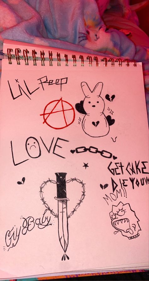 Tiktok Drawings Aesthetic, Lil Peep Castles Drawing, Lil Drawings Aesthetic, Lil Peep Pumpkin, Lil Peep Lyrics Drawing, Lil Peep Birthday Cake, Lil Peep Lil Tracy Matching Bracelets, Lol Peep Tattoos, Lil Peep Doodles