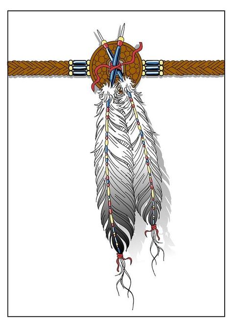 Indian Feather Tattoos • Globerove.com Veer Tattoo, Feather Hip Tattoos, Native American Feather Tattoo, Feather Tattoo For Men, Eagle Feather Tattoos, Tattoo Symbolism, Indian Tattoo Design, Feather Tattoo Meaning, Indian Feather Tattoos