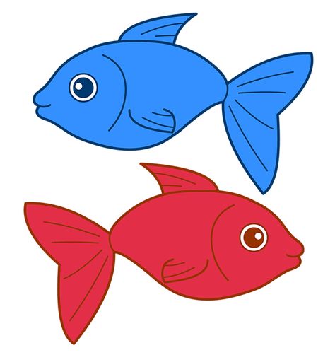 Fish Tank Drawing, Vbs Ocean Theme, Fish Printables, Fish Cartoon, Kitty Party Games, Fish Template, Fish Clipart, Red Fish Blue Fish, Kindergarden Activities