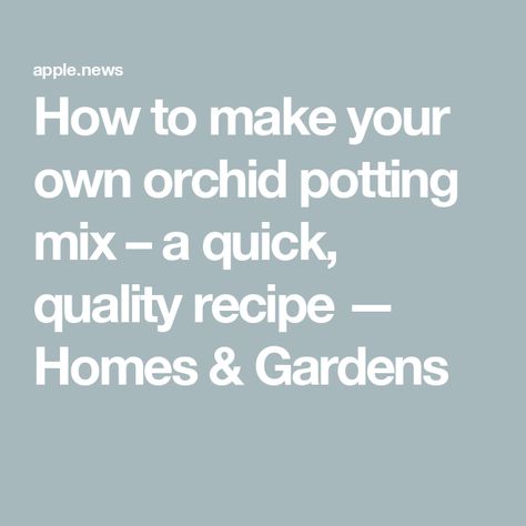 How to make your own orchid potting mix – a quick, quality recipe — Homes & Gardens Orchid Potting, Orchid Potting Mix, Orchids In Water, Interior Design Advice, Diy Recipe, Design Advice, Diy Food Recipes, Shopping Hacks, How To Make Your