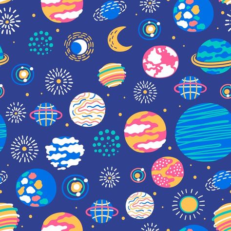 Spacecraft Illustration, Cartoon Earth, Earth Space, Planets And Stars, Vintage Template, Alien Spaceship, Galaxy Pattern, Space Illustration, Colorful Space