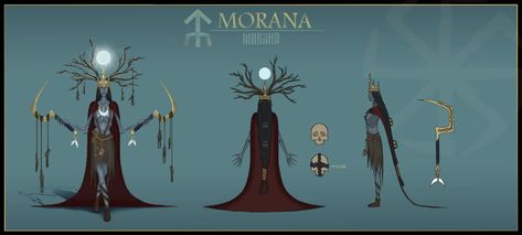 Slavic Goddess -Morana- Turnaround Sheet by ReneKovacArt on DeviantArt Morana Goddess, Morana Goddess Art, Mara Slavic Goddess, Morena Slavic Goddess, Goddess Morana, Marzanna Slavic, Turnaround Sheet, Slavic Gods And Goddesses, Ziva Slavic Goddess