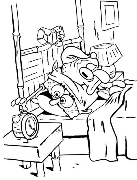 in bed Spongebob Coloring Pages, Retro Paintings, Spongebob Coloring, Shopkins Colouring Pages, Spongebob Drawings, Superhero Coloring, Valentine Coloring Pages, Birthday Coloring Pages, Spy Kids