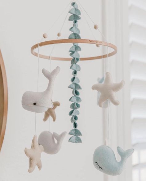 Ocean Baby Rooms, Ocean Mobile, Nautical Mobile, Whale Mobile, Ocean Themed Nursery, Sea Nursery, Whale Nursery, Baby Boy Mobile, Nautical Nursery Decor