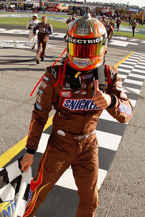 Ten historic moments at Atlanta Thursday, March 2, 2017 2008 Kyle Busch became the first driver to win a Monster Energy NASCAR Cup Series race and NASCAR Camping World Truck Series race in the same weekend. Photo Credit: Getty Images Kyle Bush, Dr Post, Kyle Busch Nascar, Joe Gibbs Racing, Nascar Race Cars, Formula 1 Car Racing, Car Racer, Nascar Race, Kyle Busch