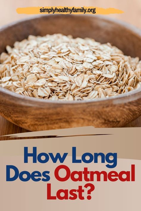 Oatmeal is a staple found in the average kitchen. To find out how long it will last, Simply Healthy Family’s guide tells you everything you need to know. We cover its shelf life in sealed and opened packages. Depending on the processing method the oatmeal’s expiration date will vary. Find out the signs to look for that show you when it’s time to toss the oatmeal away. Included are tips on how to make oatmeal last. Find out more here… #oatmealshelflife #oatmealexpirationdate #makeoatmeallast How To Store Oatmeal Long Term, Average Kitchen, Instant Oatmeal Packets, Make Oatmeal, Old Fashion Oats, Food Advice, Instant Oats, Oatmeal Packets, Instant Oatmeal