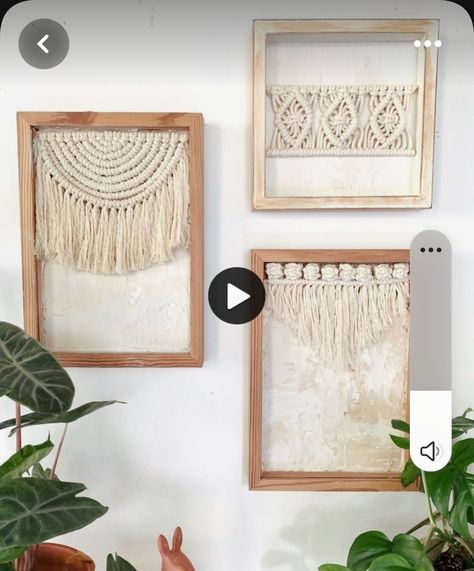 Shadowbox Diy, Macrame Wall Hanging Ideas, Simpul Makrame, Boho Crafts Diy, Macrame Wall Hanging Diy, Macrame Wall Hanging Patterns, Deco Originale, Wall Hanging Diy, Macrame Wall Art