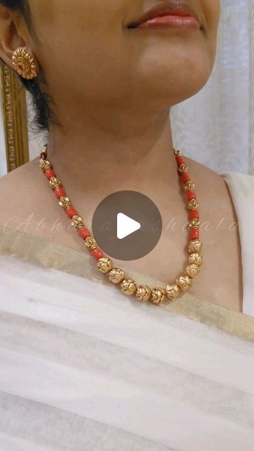 Beads Haram, Kerala Bride, Coral Beads Necklace, Original Jewelry, Coral Beads, Post Design, Antique Finish, Beads Necklace, Antique Jewellery