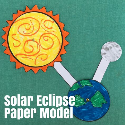 Download this free paper model to explain the eclipse to your youngest kiddos! Print and GO! Solar Eclipse Art Projects For Kids, Solar Eclipse Crafts For Kids, Eclipse Crafts, Solar Eclipse Model, Teaching Astronomy, Homeschool Astronomy, Eclipse Project, Solar Eclipse Activity, Solar And Lunar Eclipse