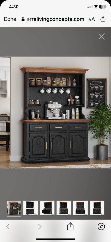 Tea And Coffee Station, Bar Hutch, Tea Bar, Tea And Coffee, Coffee Station, Hutch, Decorating Ideas, Coffee Tea, House Design