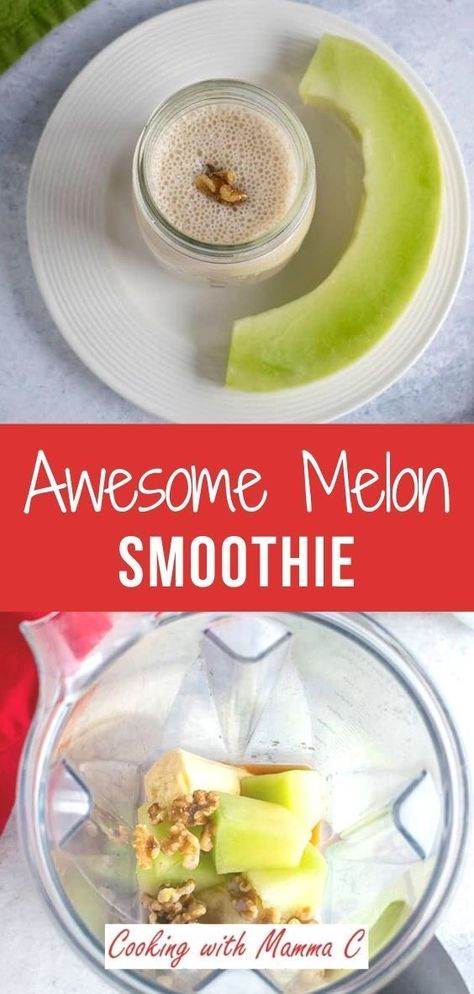 This Melon Smoothie is healthy, refreshing and delicious! Make it a cantaloupe smoothie or use honeydew as shown here. You’ll love it! #Smoothie Melon Smoothie Recipes, Honeydew Melon Smoothie, Honeydew Smoothie, Cantaloupe Smoothie, Melon Smoothie, Creamsicle Smoothie, Homemade Food Gifts, Creamy Smoothies, Smoothie Drink Recipes