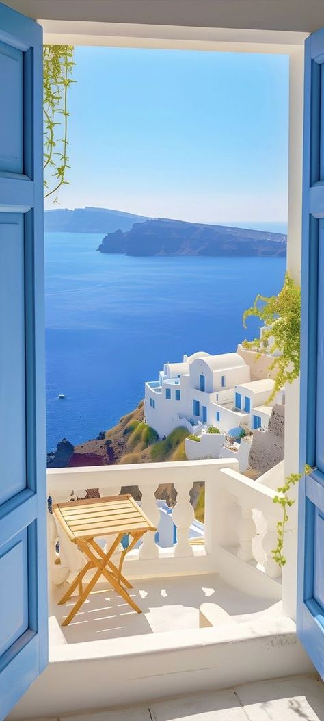 Greece Wallpaper, Grecia Santorini, Greece Painting, Dream Vacations Destinations, Greece Holiday, Santorini Greece, Vacation Places, Beautiful Places To Travel, Coastal Homes