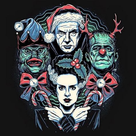 Universal Monsters Universe | Happy Horror-Days from the Universal Monsters! 🎅 The spooktacular artist, @glitchygorilla, collaborated on this rad piece with the equally... | Instagram Universal Monsters, Universe, Instagram